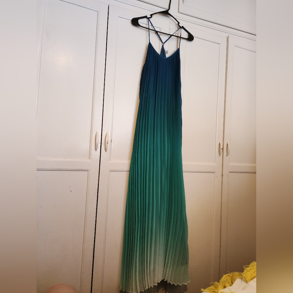Blue and Green Ombre Maxi Dress